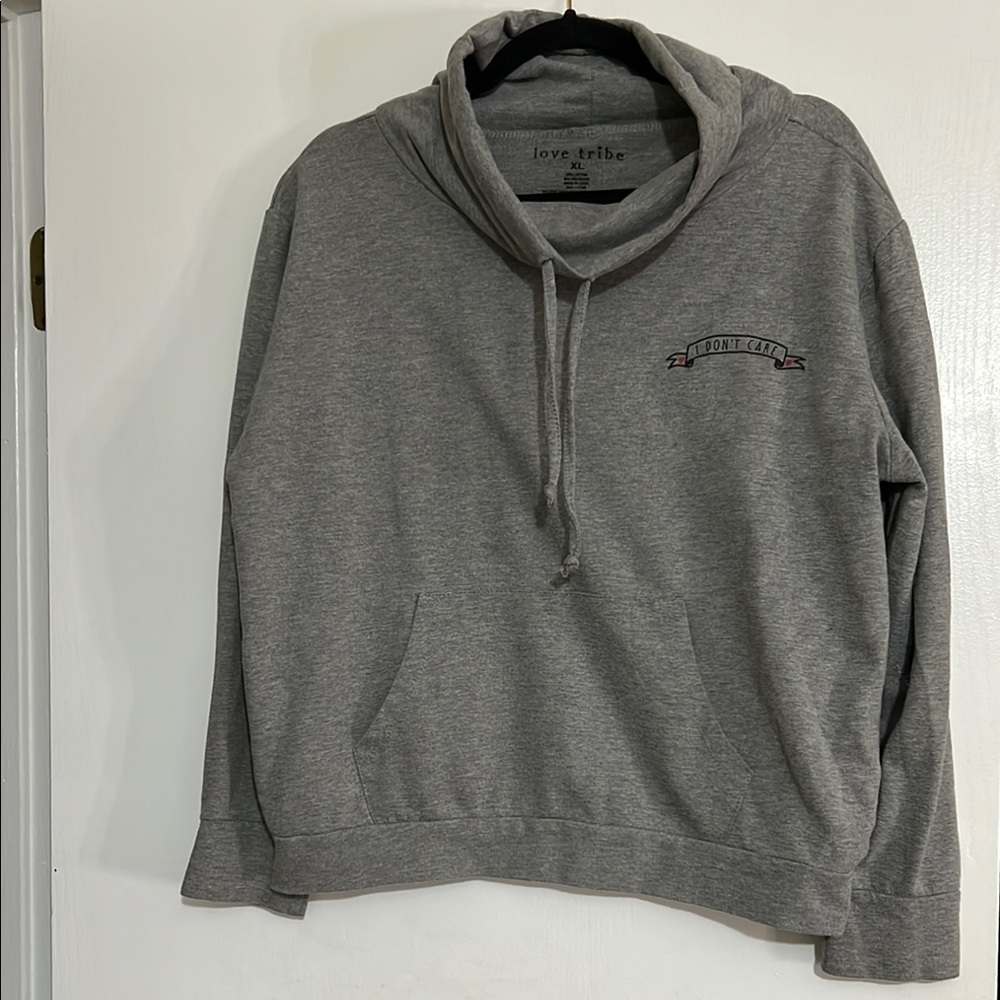 Love Tribe Gray I don’t care Sweater
